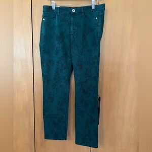 JJill Authentic Fit Slim Ankle jeans, 6 & 8, light spruce subtle garden print
